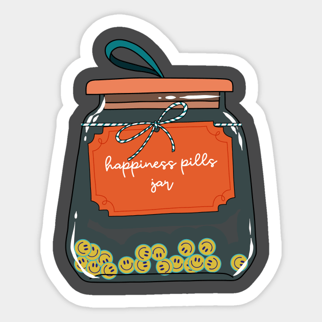 Happiness pills jar Sticker by UnikRay